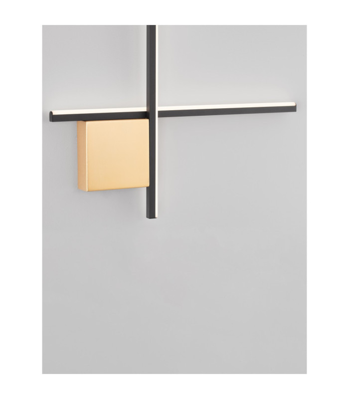 Cross Integrated LED Wall Lamp Sandy Black Brushed Gold Triac Dimmable LED 15W 880lm 3000K-5