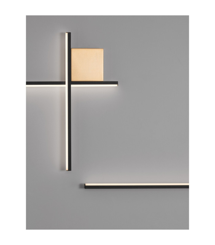 Cross Integrated LED Wall Lamp Sandy Black Brushed Gold Triac Dimmable LED 15W 880lm 3000K-7