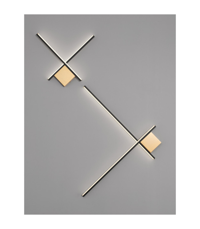 Cross Integrated LED Wall Lamp Sandy Black Brushed Gold Triac Dimmable LED 15W 880lm 3000K-9