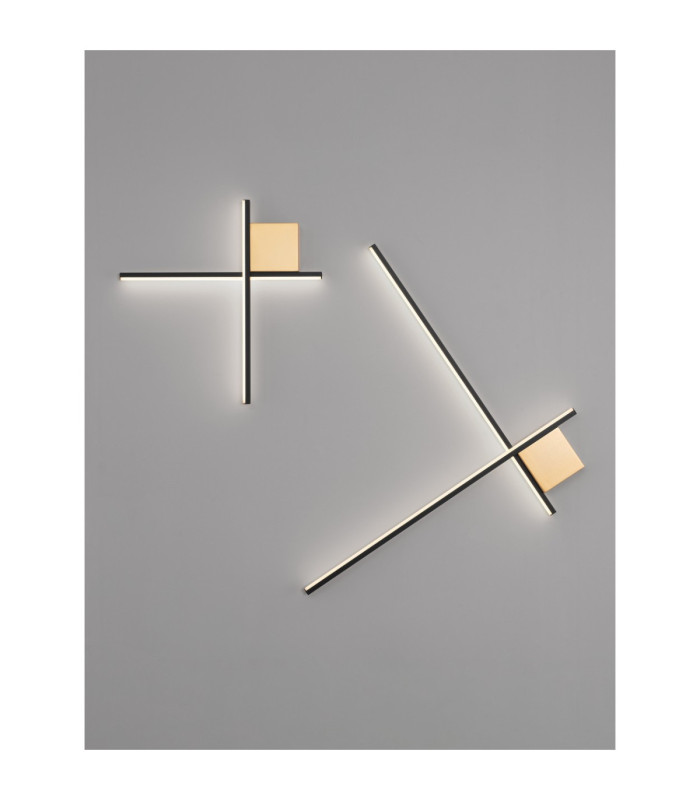 Cross Integrated LED Wall Lamp Sandy Black Brushed Gold Triac Dimmable LED 15W 880lm 3000K-10