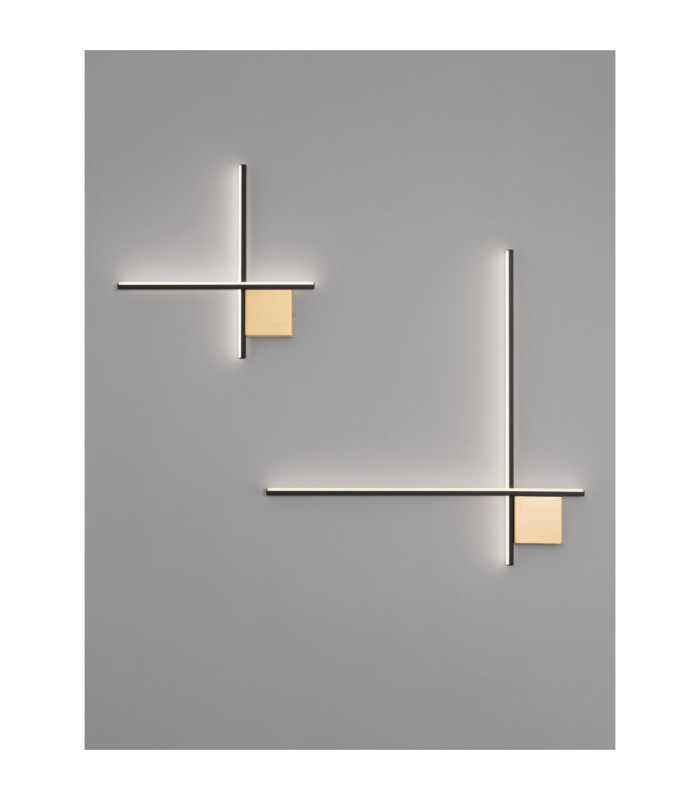 Cross Integrated LED Wall Lamp Sandy Black Brushed Gold Triac Dimmable LED 15W 880lm 3000K-11