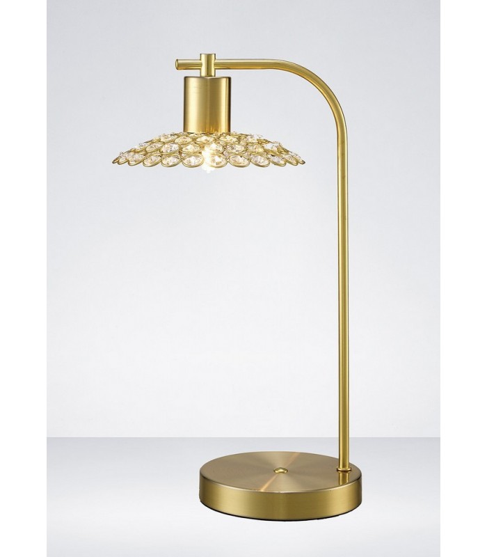 1 Light Table Lamp Satin Brass, Crystal - 2