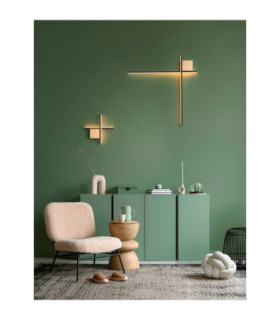Cross Integrated LED Wall Lamp Sandy Black Brushed Gold Triac Dimmable LED 2W 1351lm 3000K-2