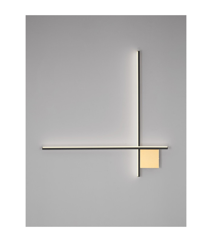 Cross Integrated LED Wall Lamp Sandy Black Brushed Gold Triac Dimmable LED 2W 1351lm 3000K-3