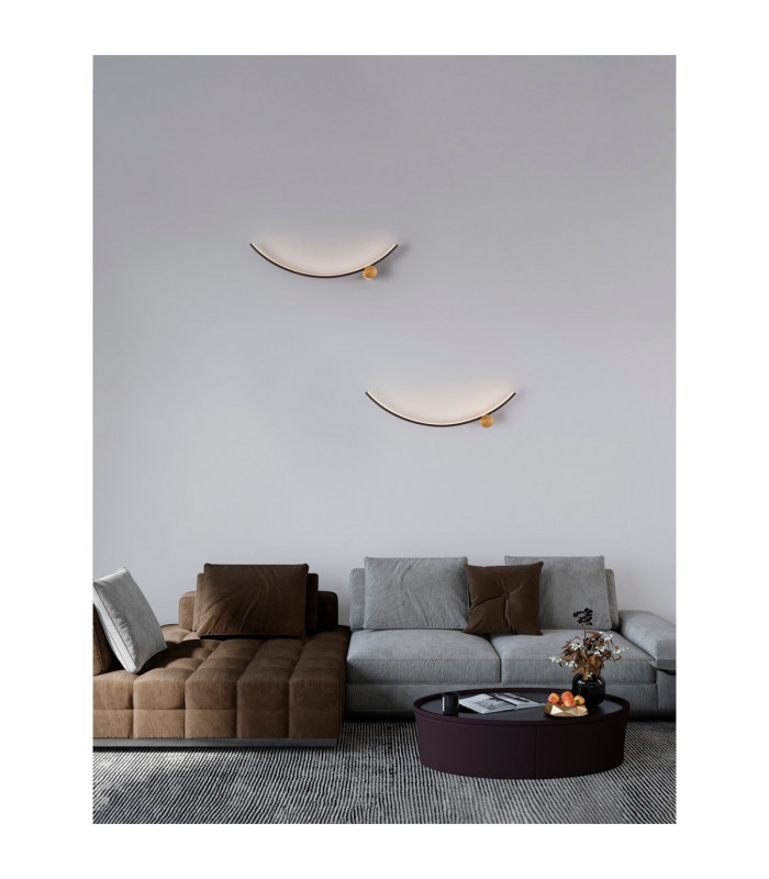Kima I Integrated LED Wall Lamp Sandy Black Gold LED 14W 880lm 3000K-2