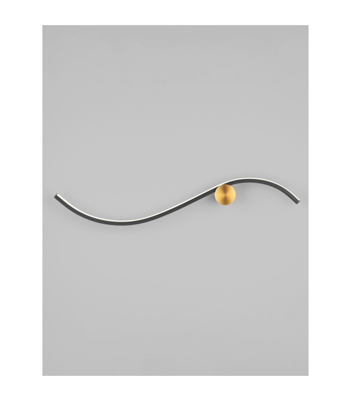 Kima II Integrated LED Wall Lamp Sandy Black Gold LED 14W 880lm 3000K-4