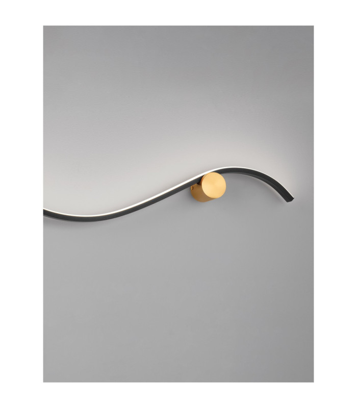 Kima II Integrated LED Wall Lamp Sandy Black Gold LED 14W 880lm 3000K-6