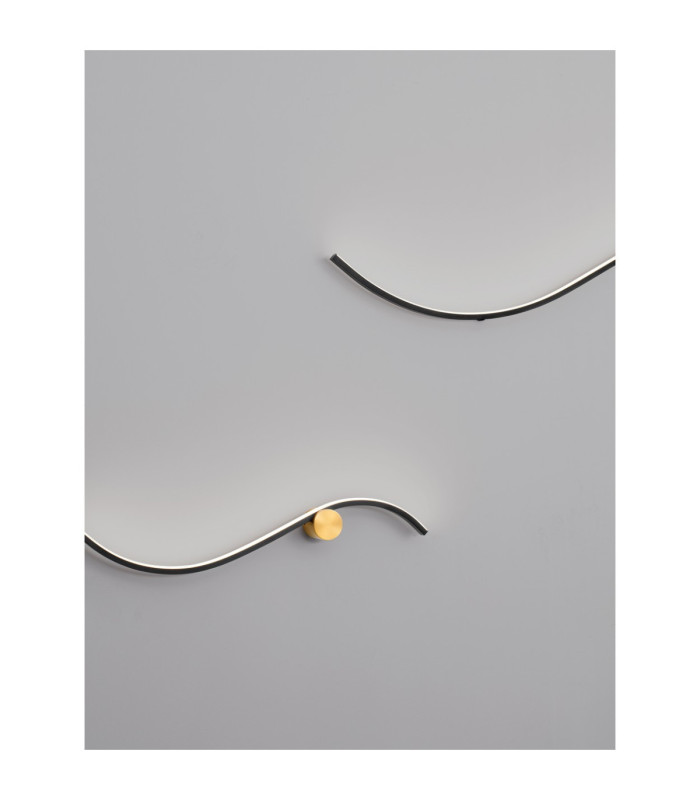 Kima II Integrated LED Wall Lamp Sandy Black Gold LED 14W 880lm 3000K-8