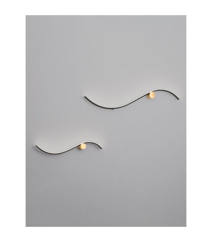 Kima II Integrated LED Wall Lamp Sandy Black Gold LED 14W 880lm 3000K-9