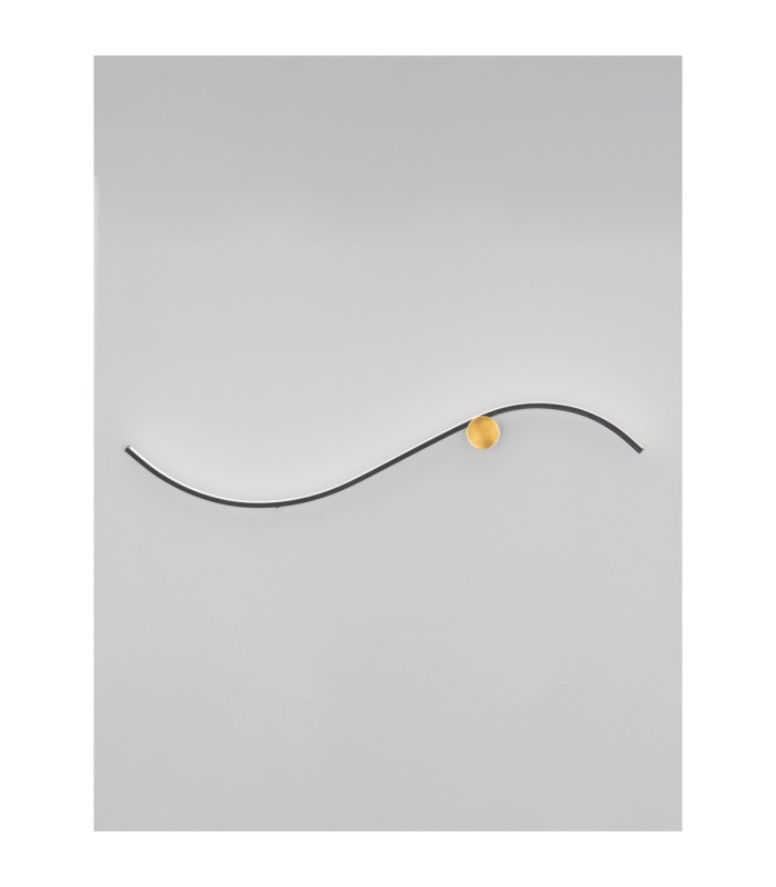 Kima Integrated LED Wall Lamp Sandy Black Gold LED 20W 1452lm 3000K-3