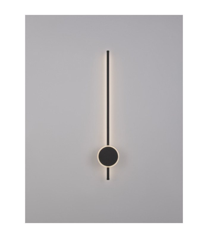 Clock Integrated LED Wall Lamp Sandy Black LED 22W 1560lm 3000K-4