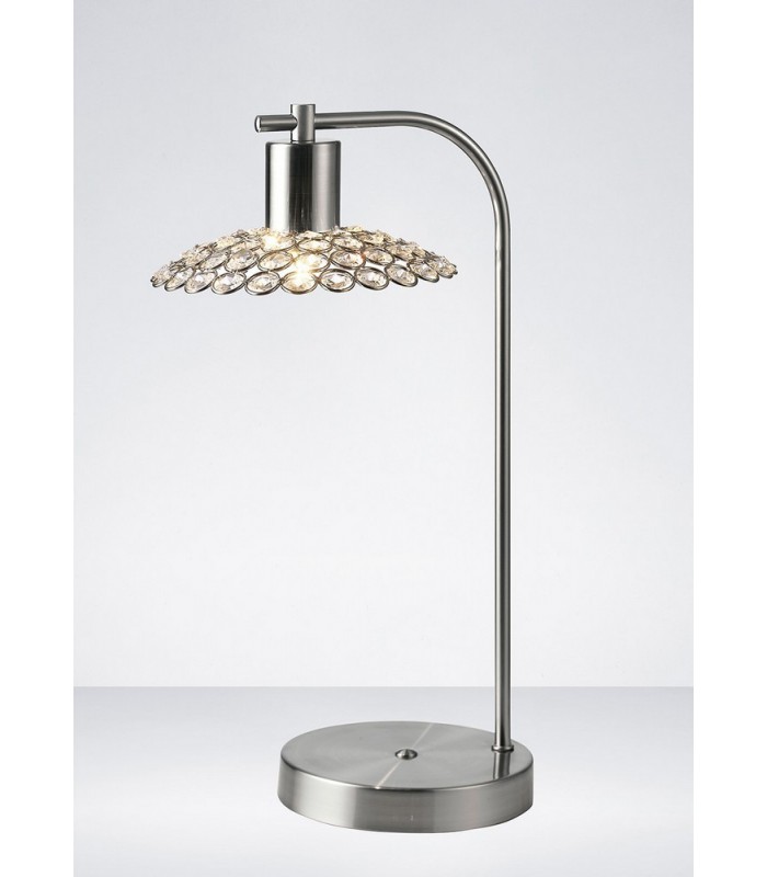 1 Light Table Lamp Satin Nickel, Crystal - 2