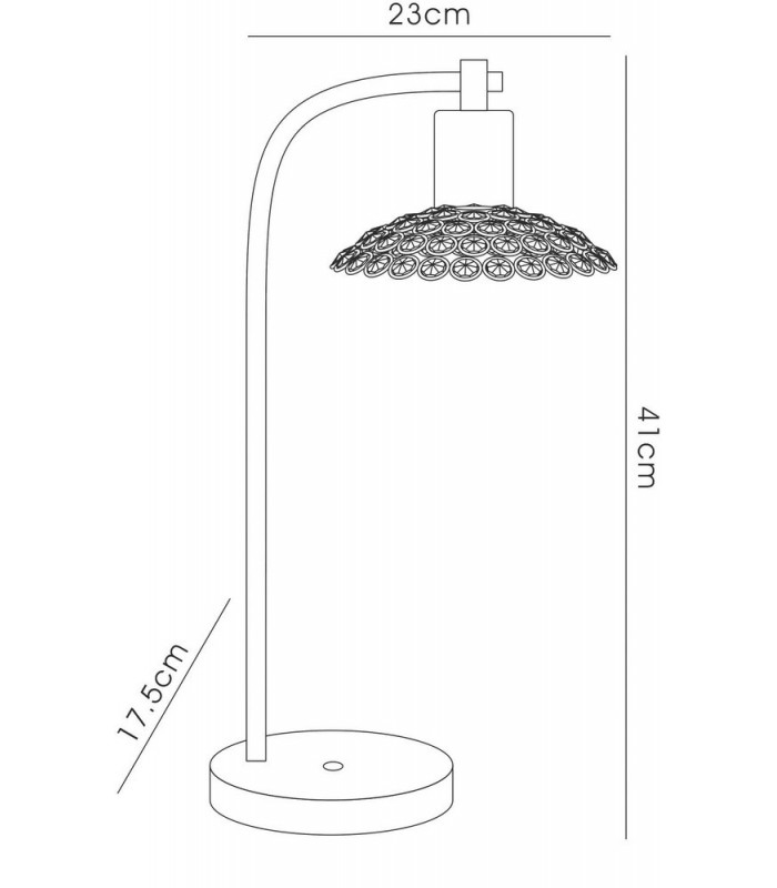1 Light Table Lamp Satin Nickel, Crystal - 3