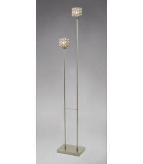 Floor Lamp 2 Light Satin Nickel, Crystal - 2
