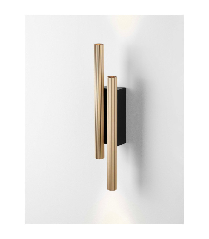 Paron Up & Down Wall Lamp Sandy Black Gold LED 15W 715lm 3000K-5