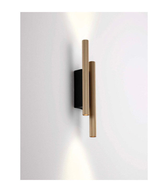 Paron Up & Down Wall Lamp Sandy Black Gold LED 15W 715lm 3000K-6