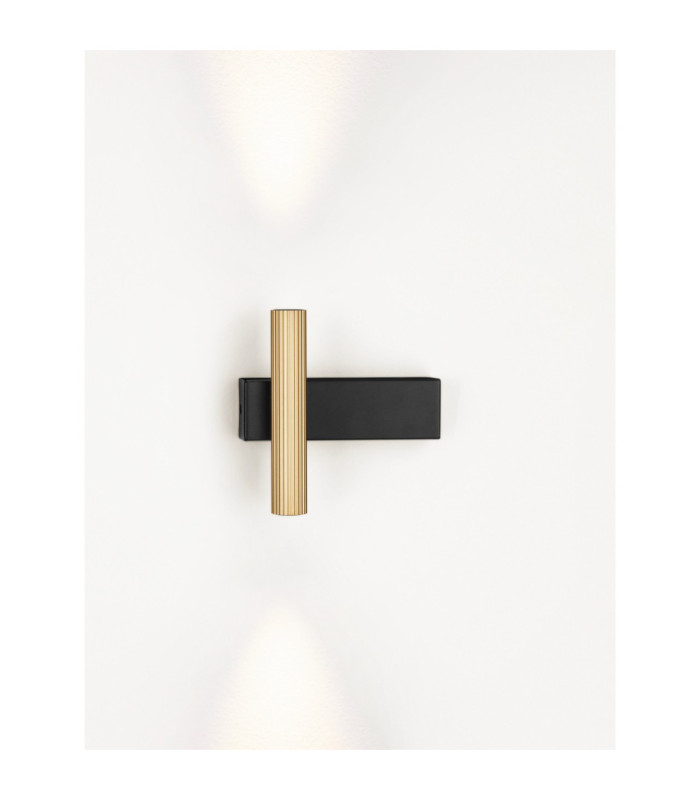 Paron Up & Down Wall Lamp Sandy Black Gold LED 6W 326lm 3000K-4