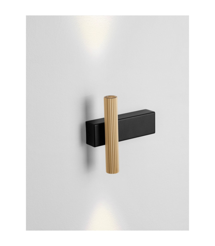 Paron Up & Down Wall Lamp Sandy Black Gold LED 6W 326lm 3000K-5