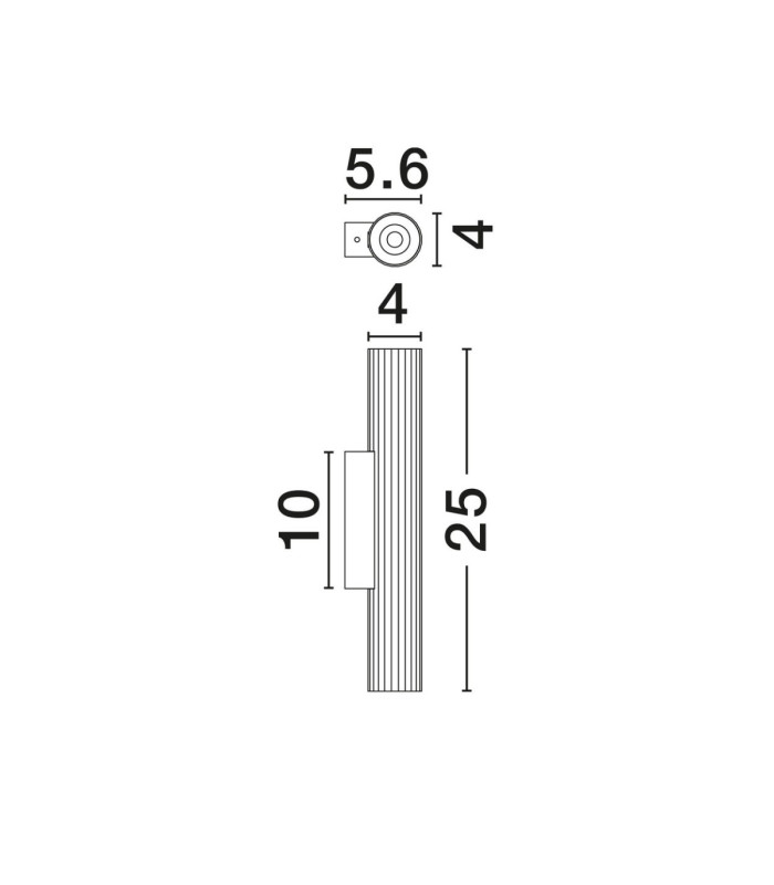Riveta Up & Down Wall Lamp Matt Gold LED 6W 444lm 3000K-7