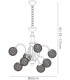 Semi Flush Ceiling Pendant 8 Light Satin Brass, Crystal - 3