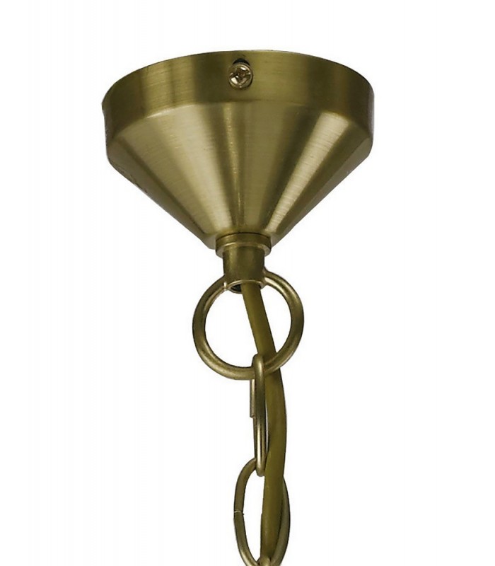 Semi Flush Ceiling Pendant 8 Light Satin Brass, Crystal - 6