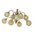 Semi Flush Ceiling Pendant 8 Light Satin Brass, Crystal - 8