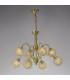 Semi Flush Ceiling Pendant 8 Light Satin Brass, Crystal - 11