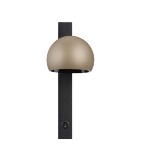 Lusa Reading Wall Light Champagne Gold Black LED 10W 644lm 3000K Switch On/Off-1