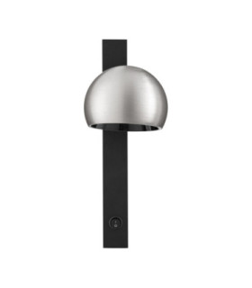Lusa Reading Wall Light Foggy Nickel Black LED 10W 644lm 3000K Switch On/Off-1