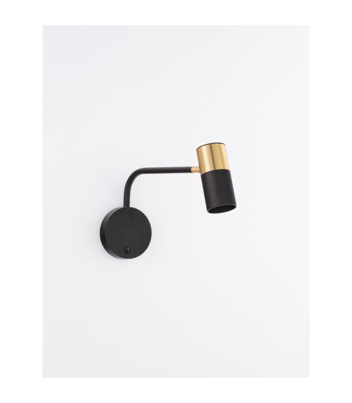 Pongo Reading Wall Light Sandy Black Gold GU10 1x10W-3