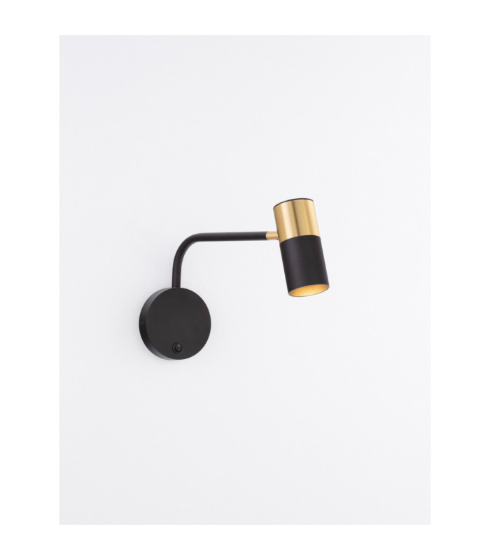 Pongo Reading Wall Light Sandy Black Gold GU10 1x10W-4