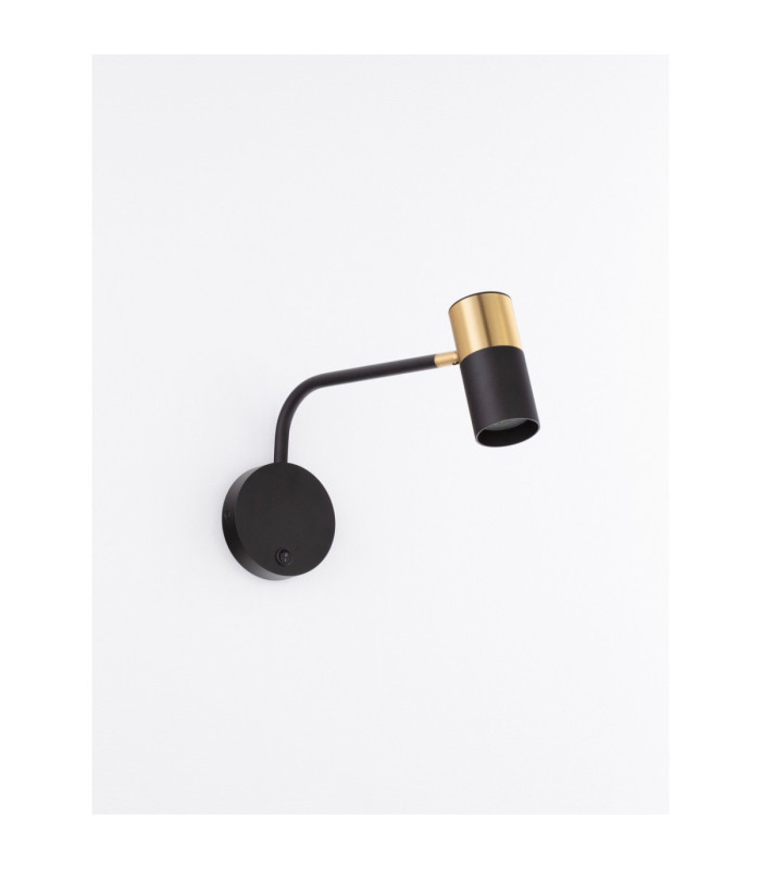 Pongo Reading Wall Light Sandy Black Gold GU10 1x10W-5