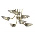 Semi Flush Ceiling Pendant 8 Light Antique Brass, Crystal - 7