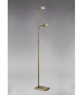Floor Lamp 2 Light Antique Brass, Crystal - 2