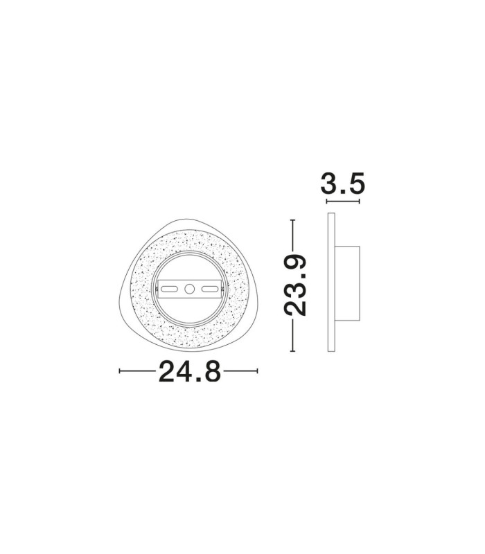 Atena Flush Wall Lamp Sandy White LED 12W 785lm 3000K-16