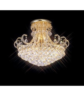 Semi Flush Ceiling 12 Light French Gold, Crystal - 2