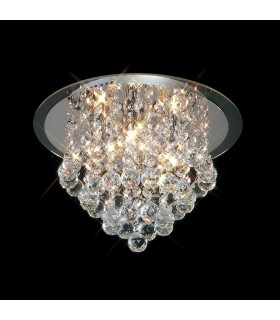 Flush Ceiling 4 Light Polished Chrome, Acrylic Trim, Crystal - 2