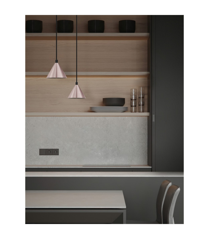 Conico Slim Pendant Ceiling Light Oxide Coffee Black LED GU10 1x10W-2