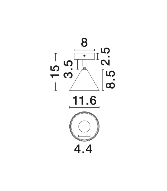 Conico Surface Mounted Downlight Oxide Gold Black LED GU10 1x10W-8