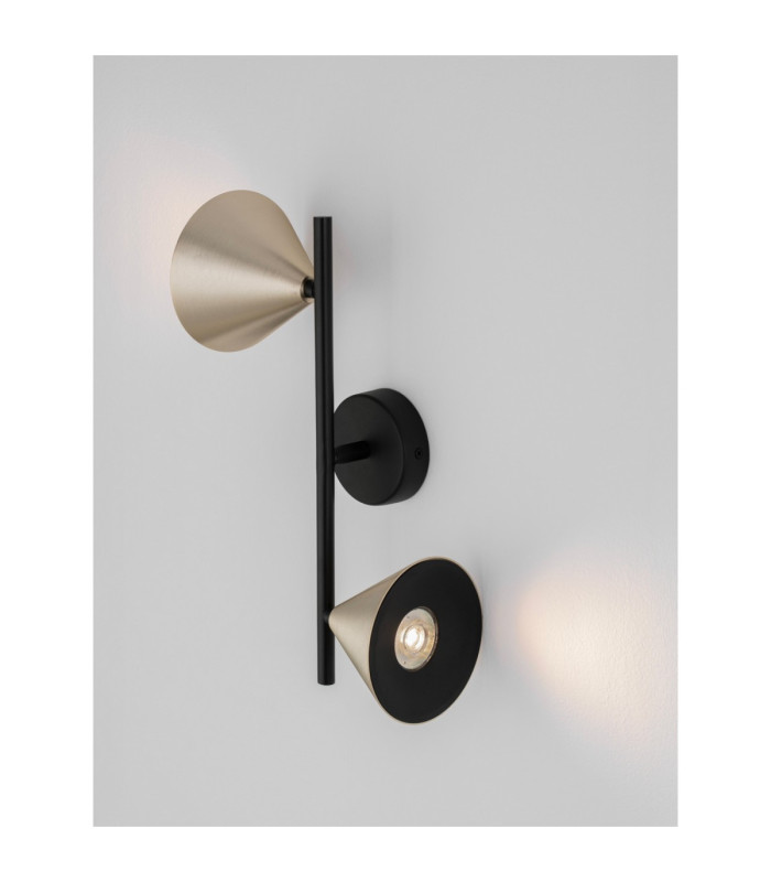 Conico Up & Down Wall Lamp Oxide Gold Black LED GU10 2x10W-6