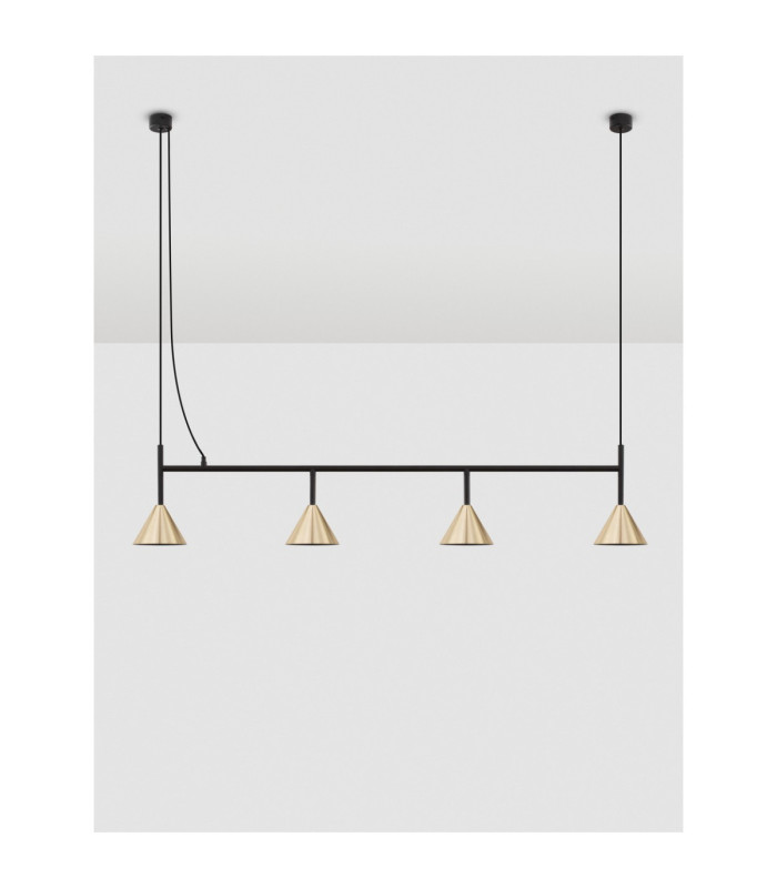 Conico Bar Pendant Ceiling Light Oxide Gold Black LED GU10 4x10W-3