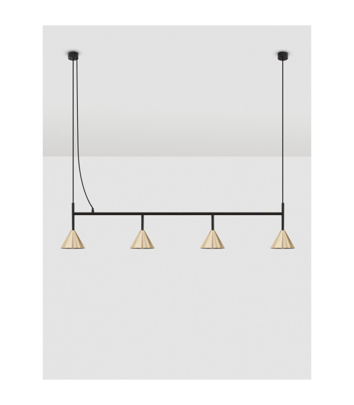 Conico Bar Pendant Ceiling Light Oxide Gold Black LED GU10 4x10W-4