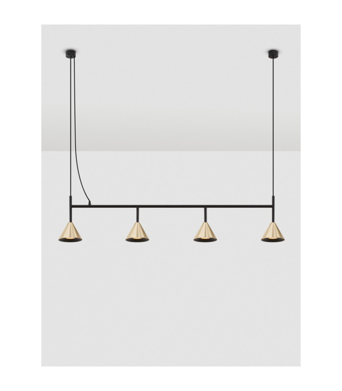 Conico Bar Pendant Ceiling Light Oxide Gold Black LED GU10 4x10W-5