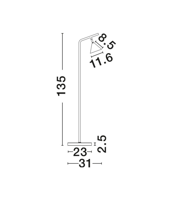 Conico Task Floor Lamp Oxide Gold Black LED GU10 1x10W-9