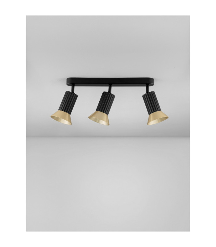 Luvia Ceiling Spotlight Bar Oxide Gold Black LED GU10 3x10W-3