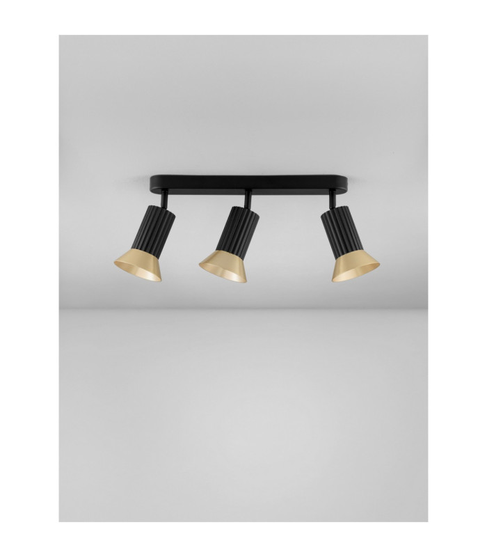 Luvia Ceiling Spotlight Bar Oxide Gold Black LED GU10 3x10W-4