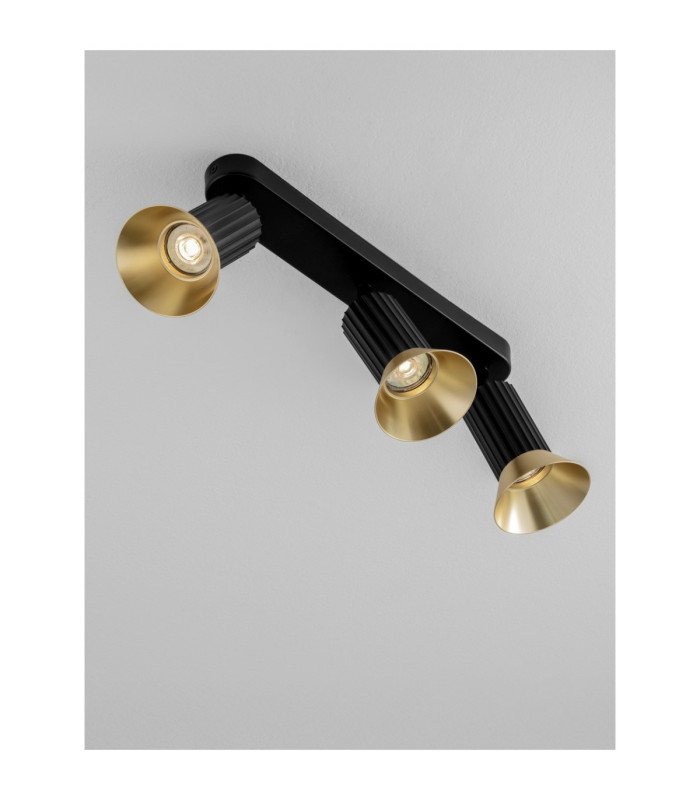 Luvia Ceiling Spotlight Bar Oxide Gold Black LED GU10 3x10W-5