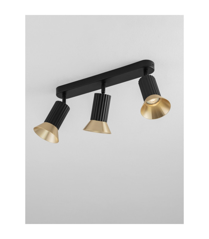 Luvia Ceiling Spotlight Bar Oxide Gold Black LED GU10 3x10W-6