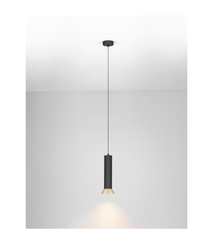 Luvia Slim Pendant Ceiling Light Oxide Gold Black LED GU10 1x10W-4
