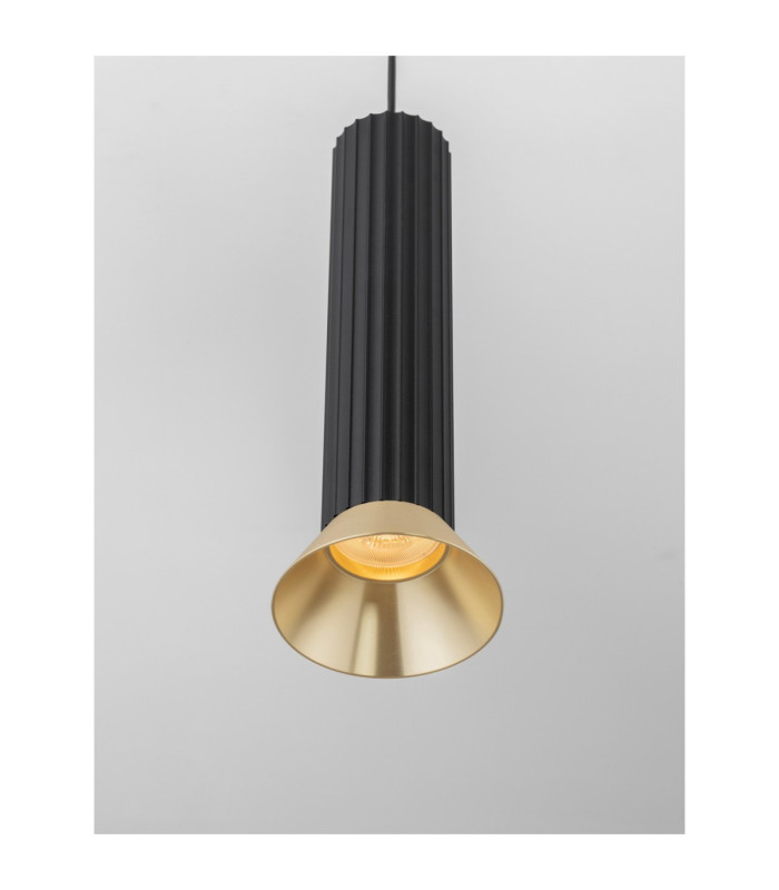 Luvia Slim Pendant Ceiling Light Oxide Gold Black LED GU10 1x10W-5